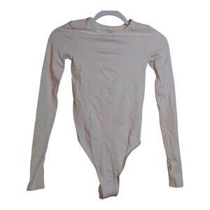 Intimately Free People Soft Pink Long Sleeve Ribbed Bodysuit Size Xs/S